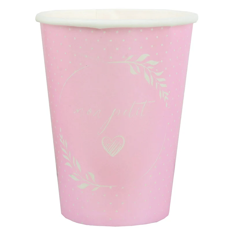 Bicchieri in Carta Mon Petit Rosa 270 ml - 10 pezzi
