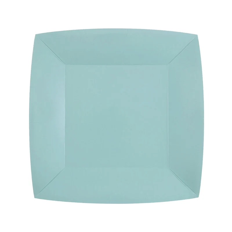 Piatto Biocompostabile Azzurro 18 x 18 cm - 10 pezzi
