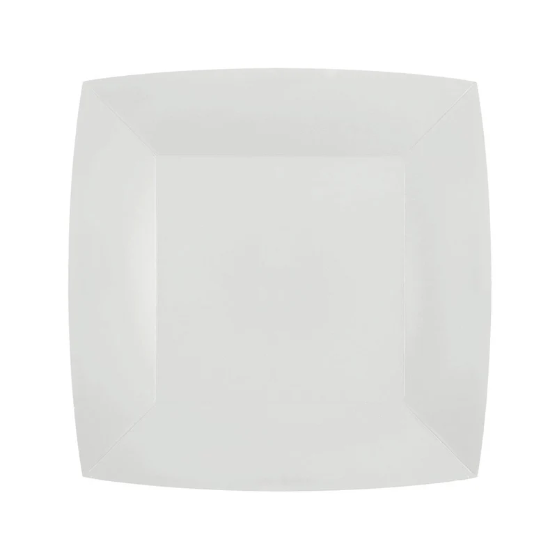 Piatto Biocompostabile Bianco 18 x 18 cm - 10 pezzi