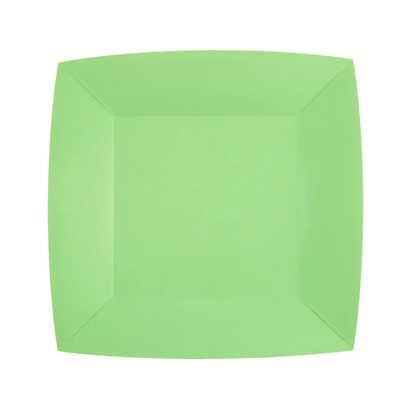 Piatto Biocompostabile Verde 18 x 18 cm - 10 pezzi