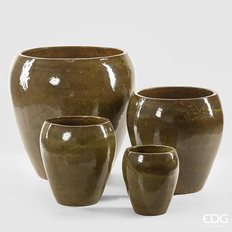 Vaso Glaze Boom 42 cm Verde Oliva