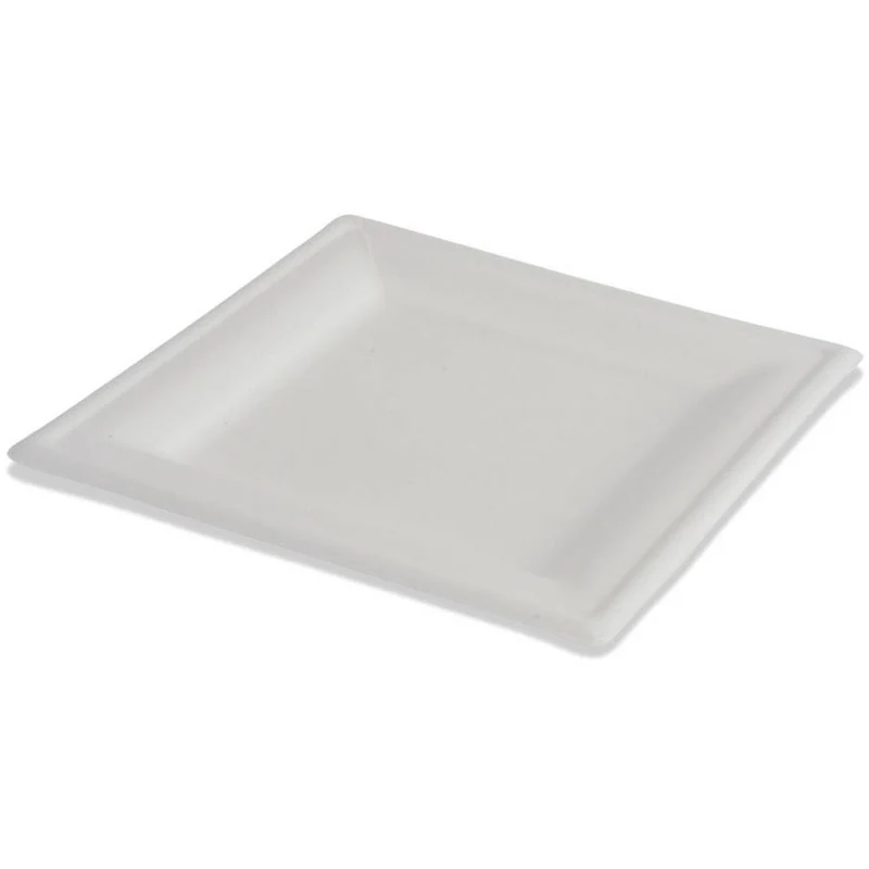 Piatti Quadrato BIO Bianco 20 x 20 cm - 50 pezzi