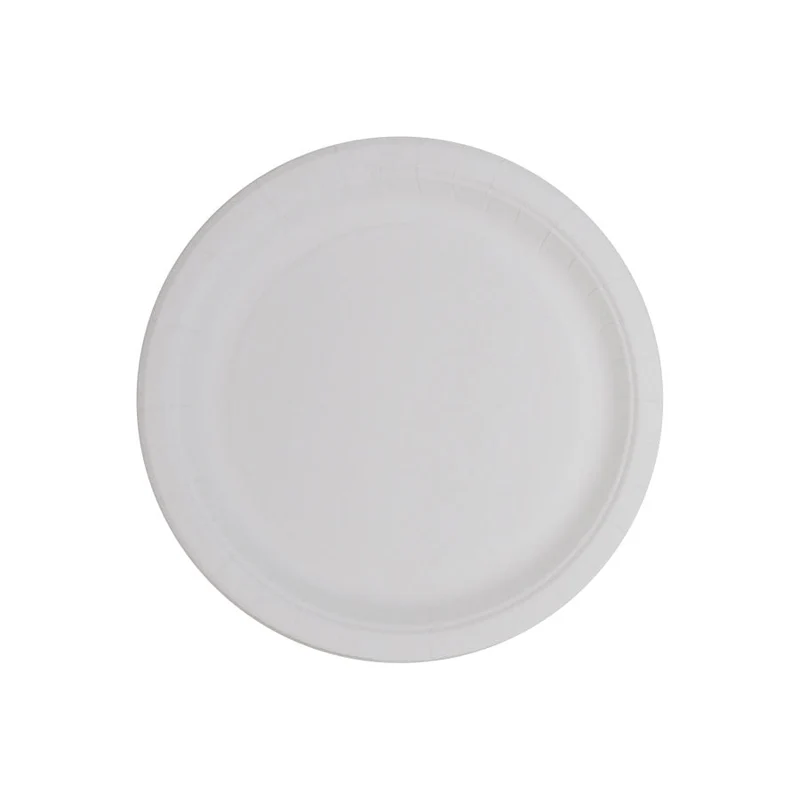 Piatti in Carta Riciclabile Bianco 23 cm - 100 pezzi