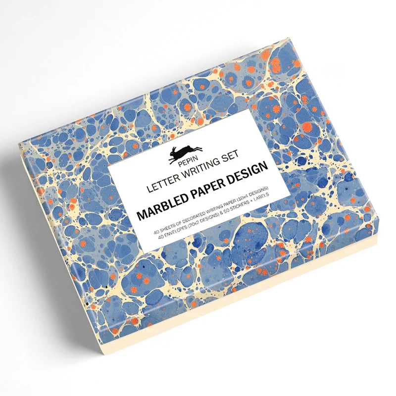 Carta da Lettere Pepin Marbled Paper con Fogli A5, Buste e Stickers - 80 pezzi