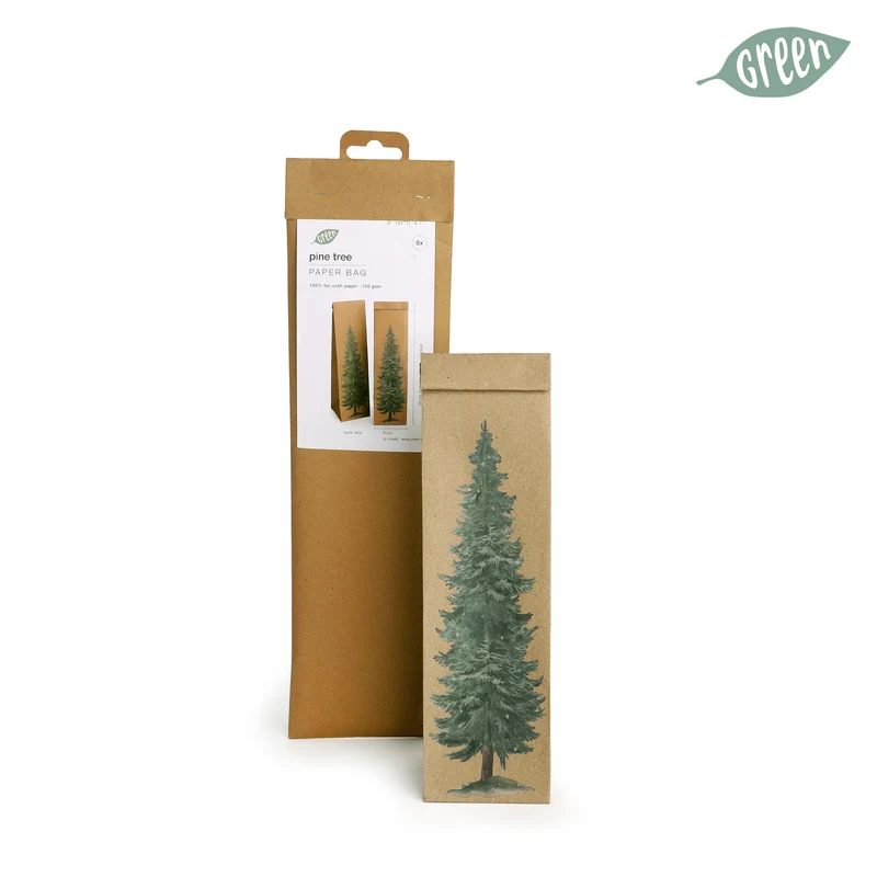 Sacchetto in Carta Pine Tree Avana 33 x 8 x 8 cm - 6 pezzi