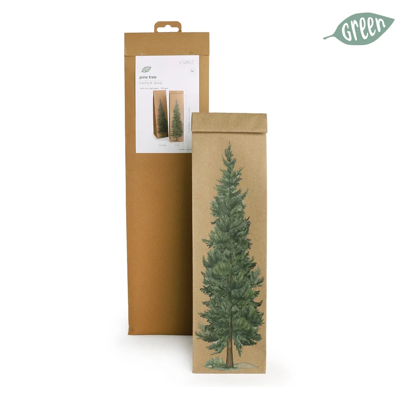 Sacchetto in Carta Pine Tree Avana 45 x 11 x 11 cm - 6 pezzi