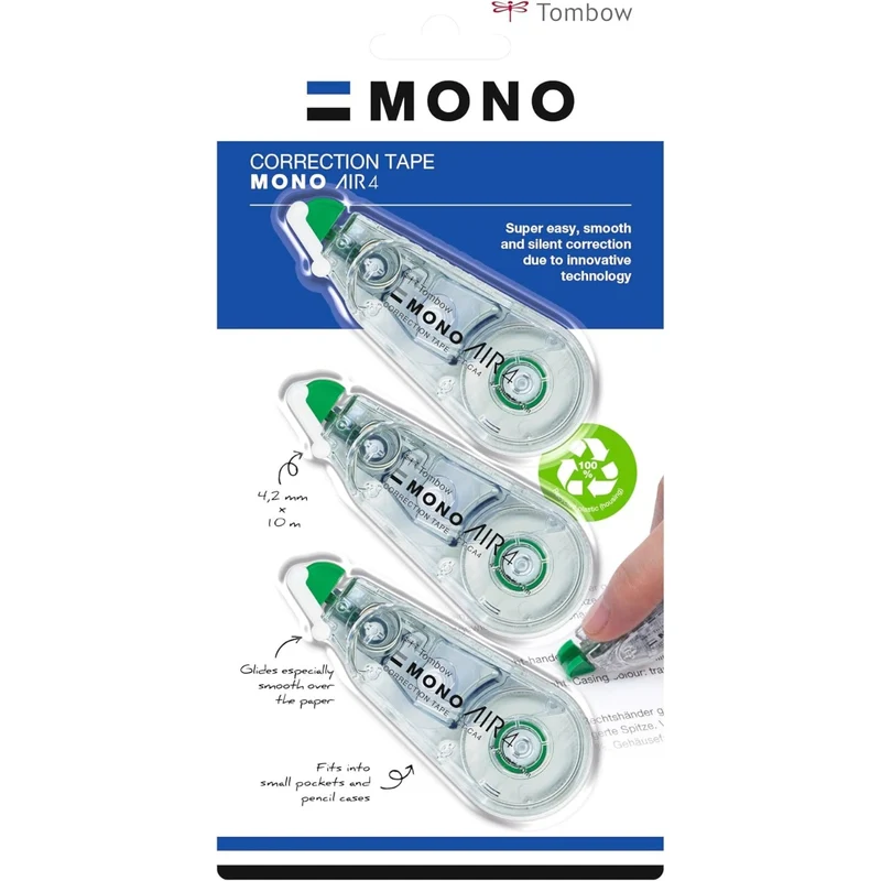 Correttore a Nastro Tombow Roller Mono Air4 4,2 mm x 10 mt - 2 pezzi + 1 OMAGGIO