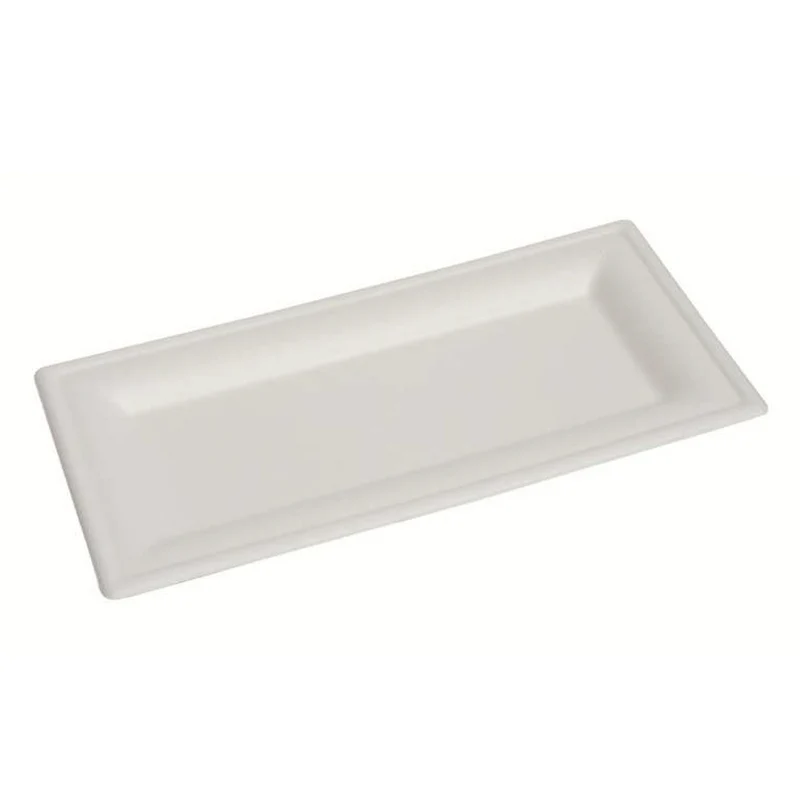Piatti Rettangolari BIO Bianco 26 x 13 cm - 50 pezzi
