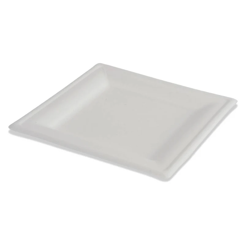 Piatti Quadrato BIO Bianco 16 x 16 cm - 50 pezzi