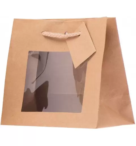 Borsa Kraft Avana con Vetrina 24 x 14 x 20 cm