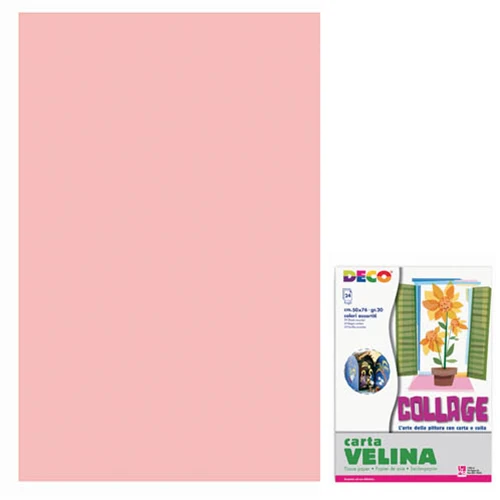 Carta Velina Rosa in Fogli 50 x 76 cm - 24 pezzi