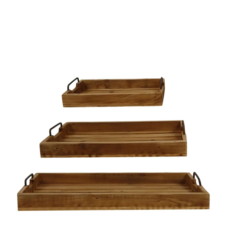 Vassoio con Manico in Legno Naturale 48 x 26 cm