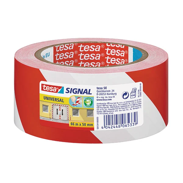 Nastro Adesivo Segnaletico Ppl 50X66 Bianco Rosso