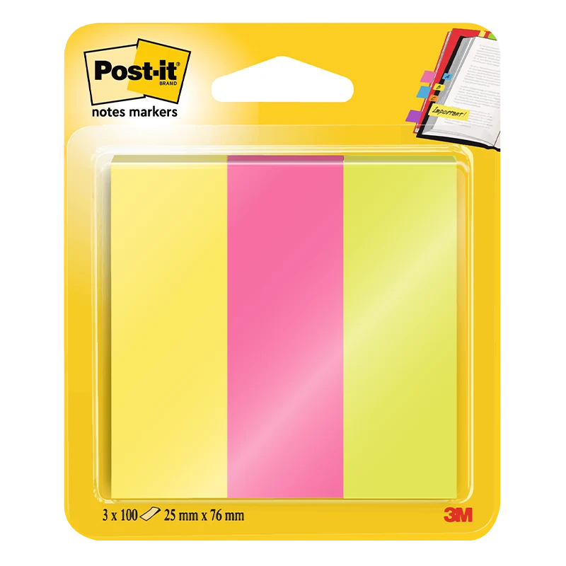 Segnapagina Post-It Notes Markers 25 x 76 mm - 300 pezzi