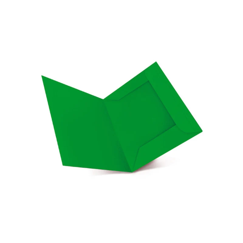 Cartelline Bristol 3 Lembi senza Stampa 25 x 34,5 cm / Verde / 25 pezzi