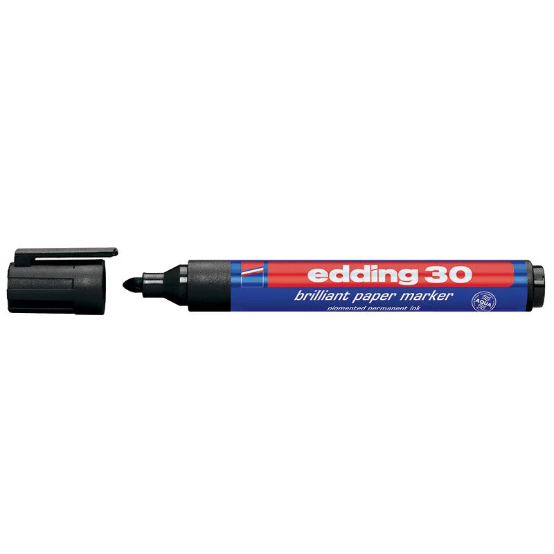 Pennarello Marcatore Edding 30 Punta Conica Mm.1,5 Nero Brillante