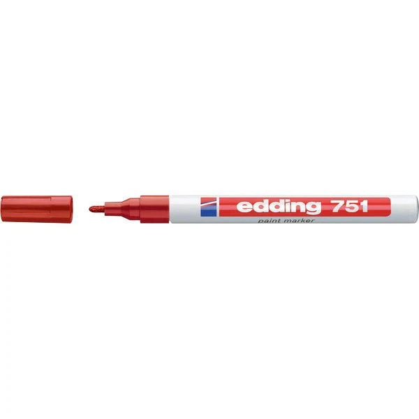 Pennarello Marcatore Edding 751 Punta Conica Mm1,0 Rosso