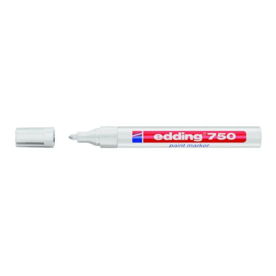 Pennarello Marcatore Edding 750 a Punta Conica 2 mm Bianco