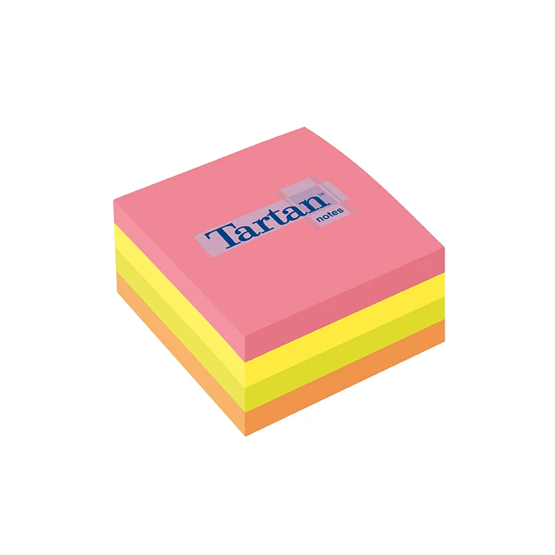 Cubo Tartan Post-It® 7676-N Colori Neon 76 x 76 mm - 400 Foglietti