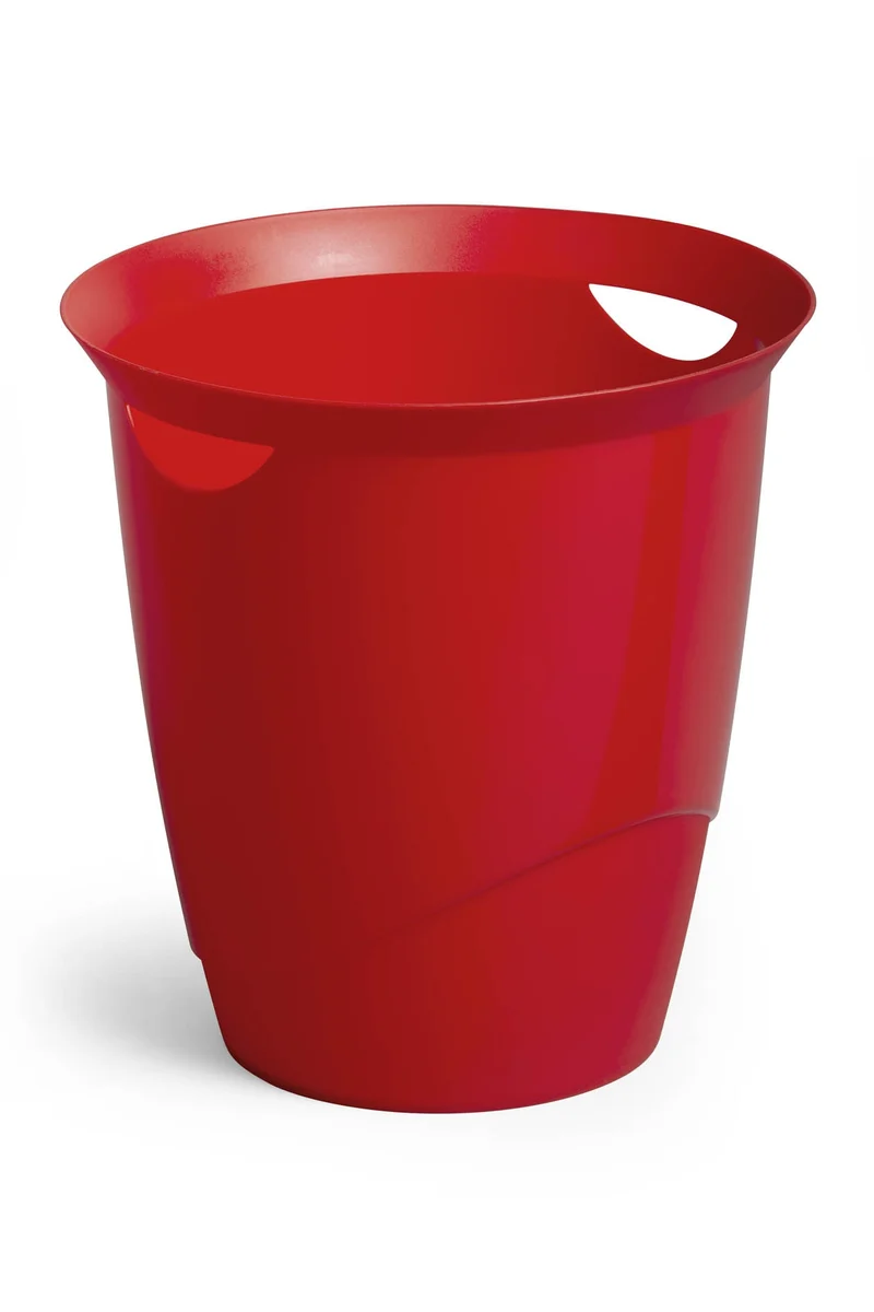 Cestino Gettacarte Durable Trend 16 Litri Rosso con Doppia Impugnatura per Ufficio