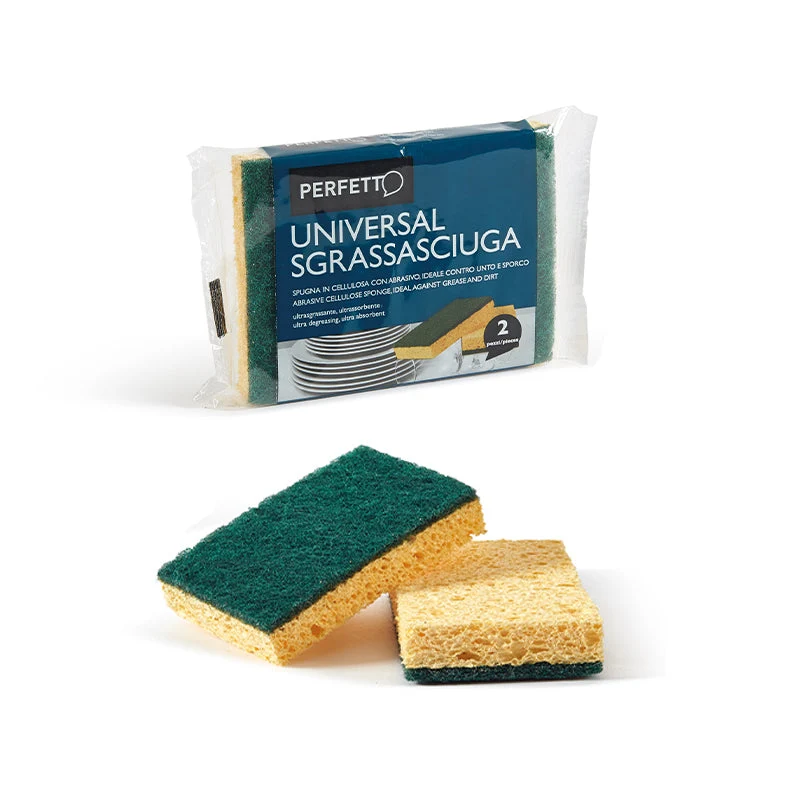 Spugna Universal Sgrassasciuga Abrasiva Perfetto - 2 pezzi