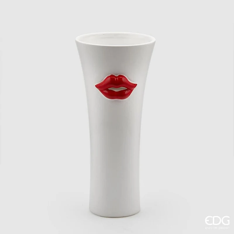 Vaso Kiss Concavo Bianco 13 x 30 cm