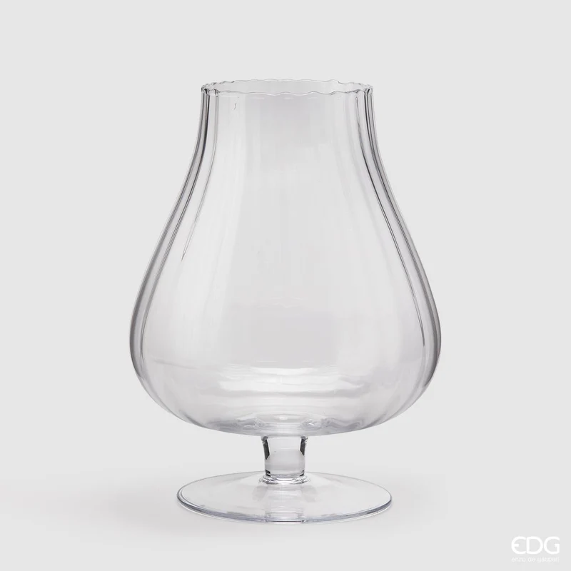 Vaso in Vetro Coppa Optica Trasparente 35 x 27 cm