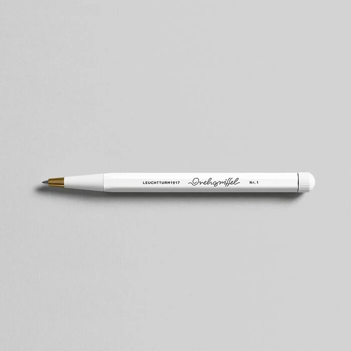 Penna Gel Leuchtturm 1917 Drehgriffel con Fusto Bianca e Inchiostro Nero