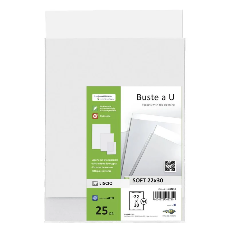 Busta con Apertura a U in PPL Soft 22 x 30 cm / 25 pezzi