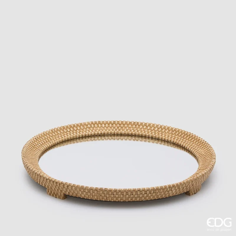Vassoio Tondo EDG Decorativo Intreccio Naturale 30 cm