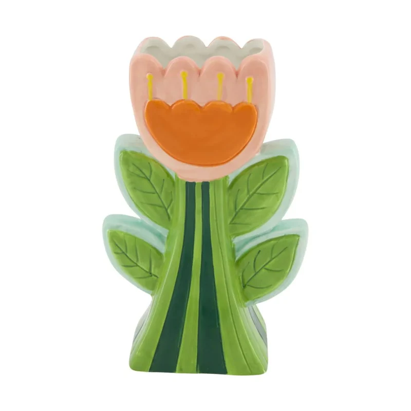 Vaso Tulipano in Ceramica Multicolor 14 x 7 x 22 cm