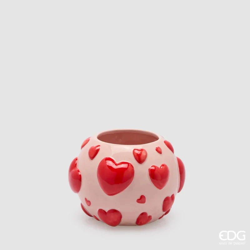 Vaso Cuori EDG Rosa e Rosso 13 x 18 cm
