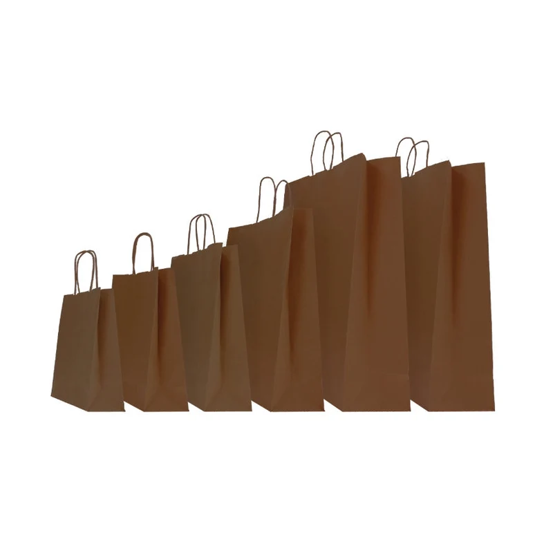 Borse in Carta Kraft Stampata Marrone 22 x 10 x 29 cm - 25 pezzi