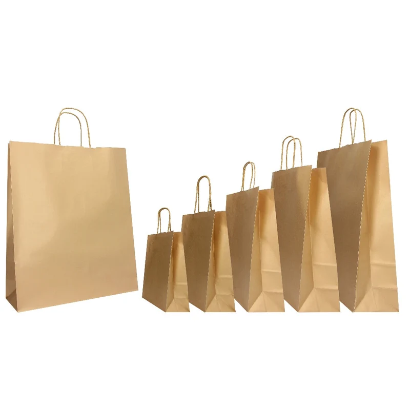 Borse in Carta Kraft Stampata Oro 36 x 12 x 41 cm - 25 pezzi