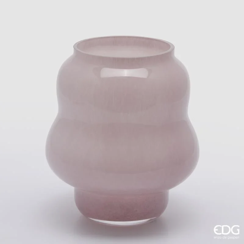 Vaso in Vetro Lobato Rosa Chiaro 22 x 25 cm