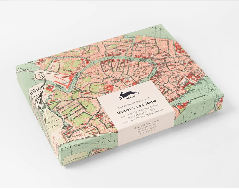 Set per Corrispondenza Pepin Historical Maps con Carta da Lettere A5, Buste e Stickers - 108 pezzi