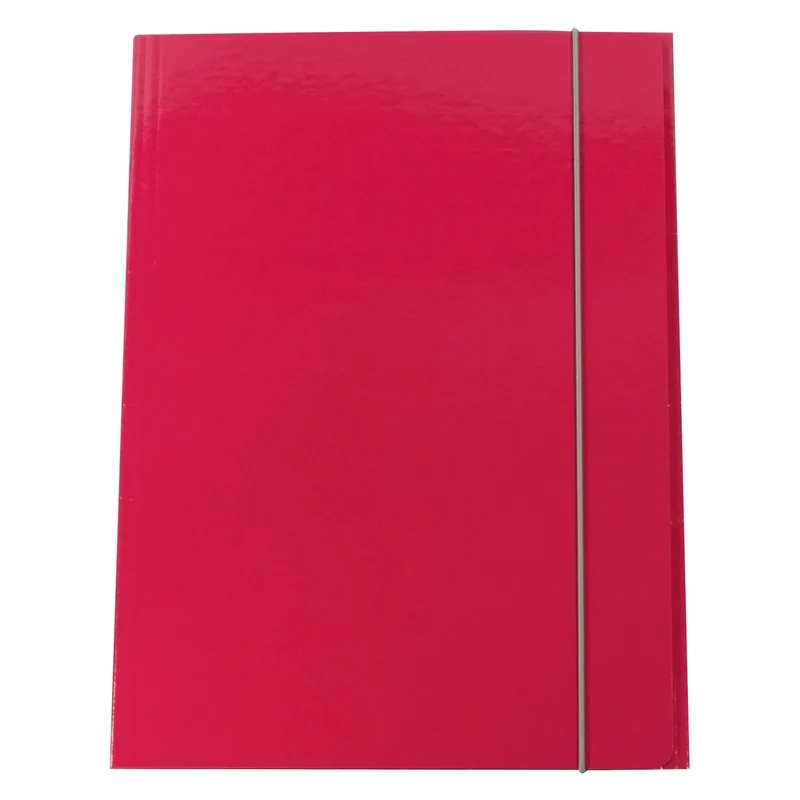 Cartella Prespan 3 Lembi con Elastico Rosso 25 x 34 cm