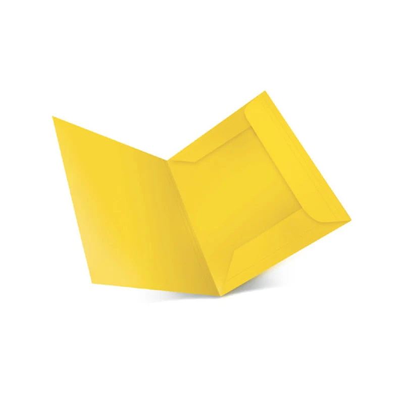 Cartelline Bristol 3 Lembi senza Stampa 25 x 34,5 cm / Giallo / 25 pezzi