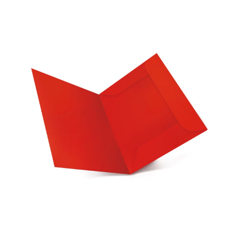 Cartelline Bristol 3 Lembi senza Stampa 25 x 34,5 cm / Rosso / 25 pezzi