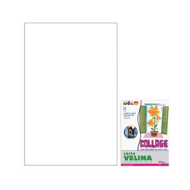 Carta Velina Bianco in Fogli 50 x 76 cm - 24 pezzi