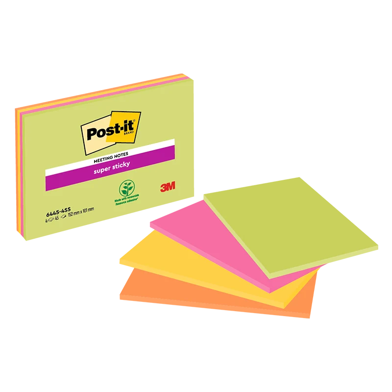 Blocco 3M Post-It 98X149 Sticky Cf.4
