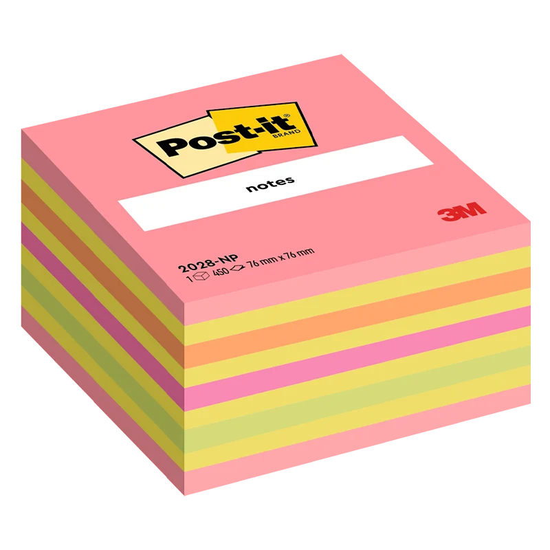 Cubo 3M Post-It Neon 76X76 Ff450 Rosa