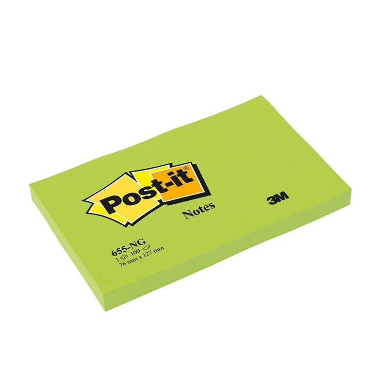 Blocco 3M Post-It 76X127 Neon Verde