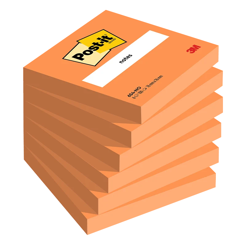Blocco 3M Post-It Neon Arancio 76 x 76 cm