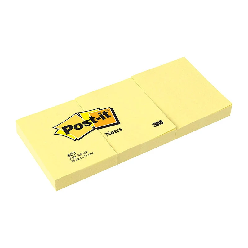 Blocco 3M Post-It Canary 653 38 x 51 mm - 12 pezzi