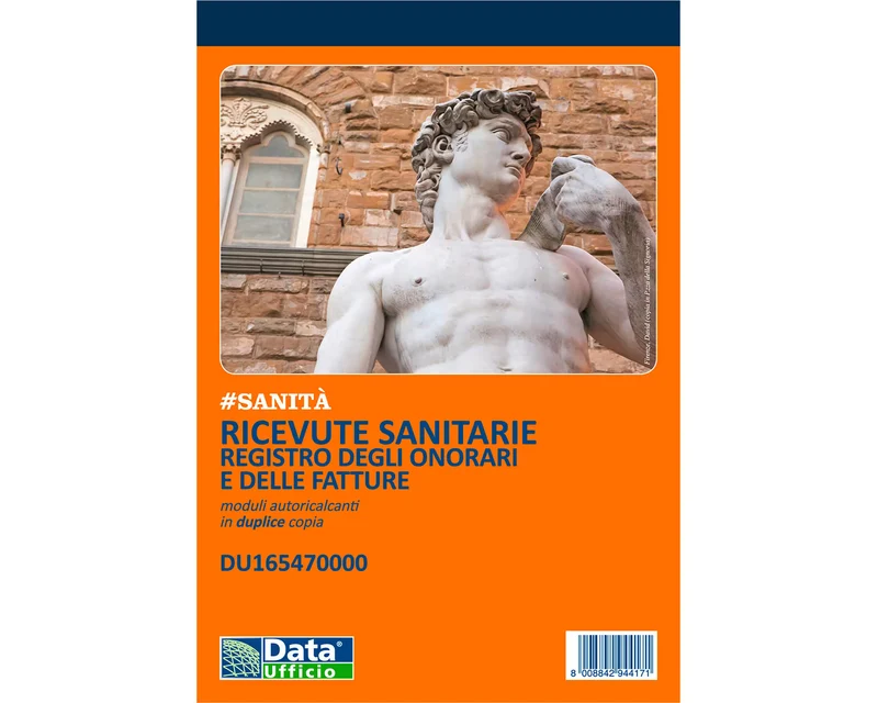 Blocco Ricevute Sanitarie Data Ufficio con Registro degli Onorari e delle Fattura Autoricalcanti in Duplice Copia 15 x 21 cm - 50 fogli