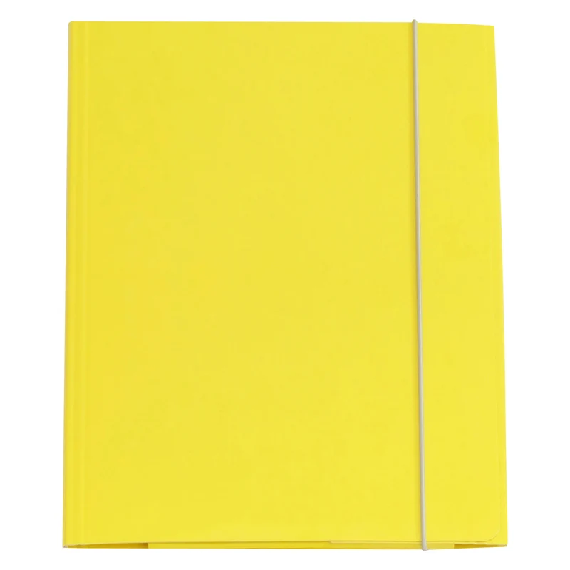 Cartella Prespan 3 Lembi con Elastico Giallo 25 x 34 cm