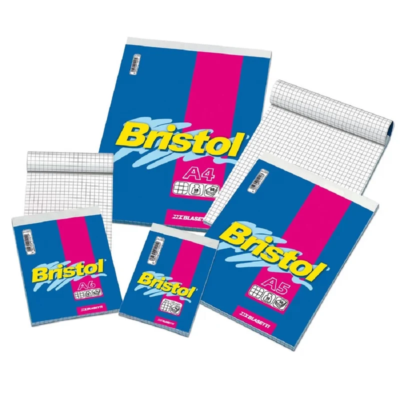 Block Notes Bristol 1 Pz Bianco 60 Fg A4 50 Gr