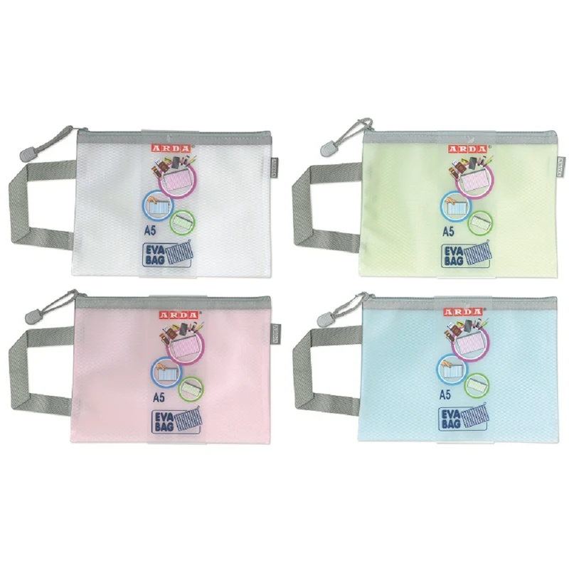 Busta In Eva Con Cerniera 23x17 Cm Colori Assortit
