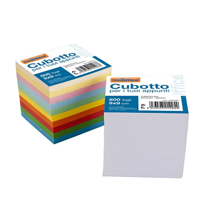 Cubotto di Carta 800 Fogli Colorati 9x9 cm